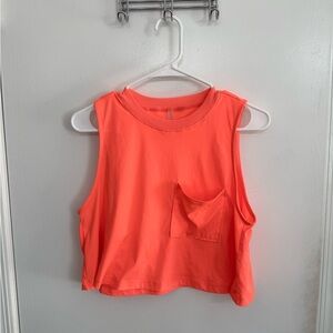 FP Movement by Free People Neon Coral Cropped Tank Top